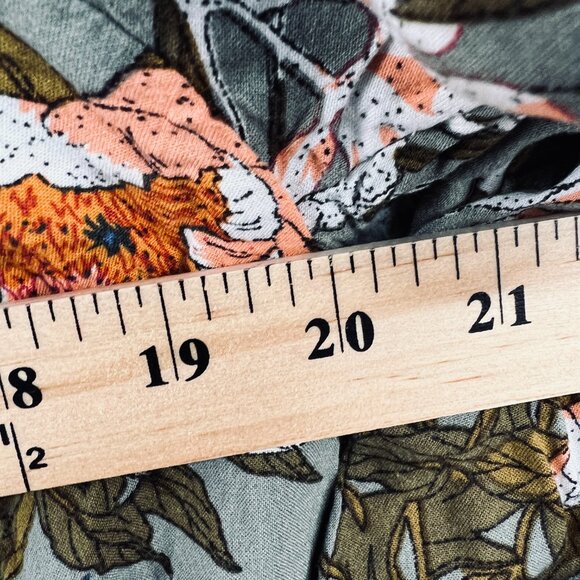 Lascana Venus Womens Boho Floral Peasant Blouse M Green Puff Sleeve Cottagecore - Picture 8 of 10